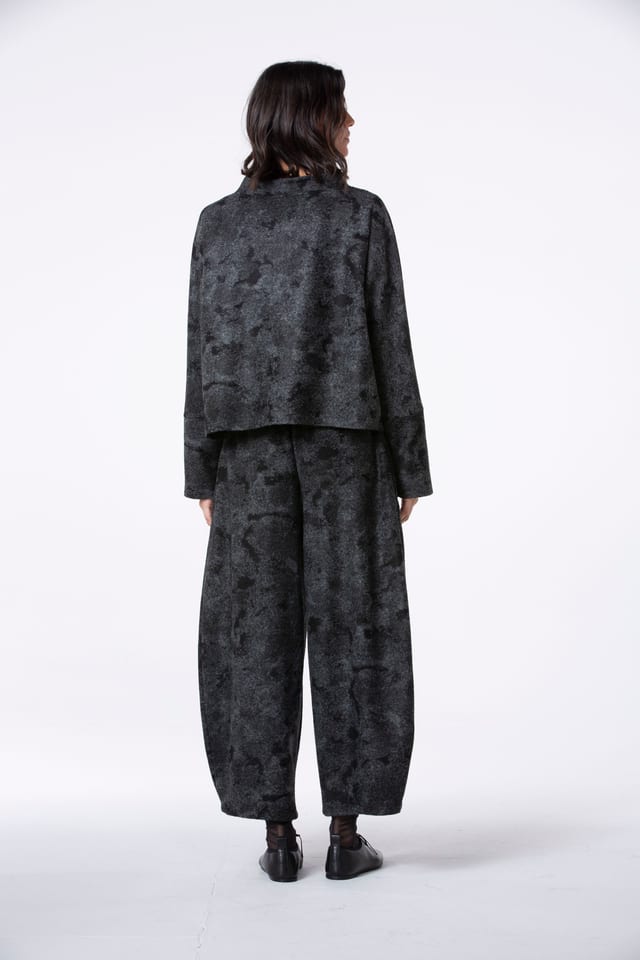 Trousers 544 - Jacquard Jersey in virgin wool blend - 990BLACK - 10250710140