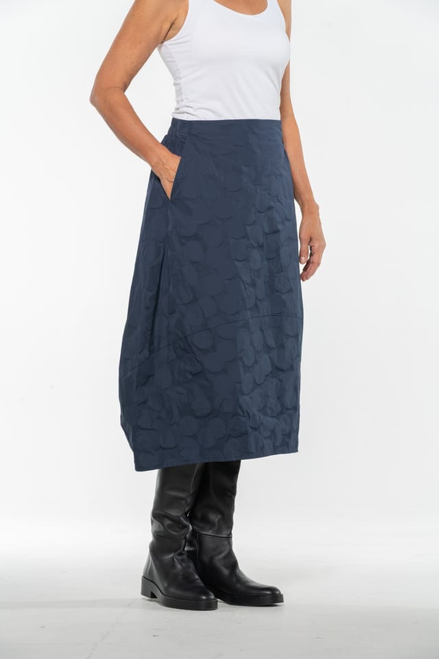 Skirt 504 - Recycled taffeta dot jacquard - 480MIDNIGHT - 10250710141