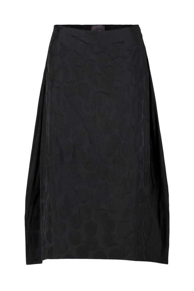 Skirt 504 - Recycled taffeta dot jacquard - 990BLACK - 10250710141
