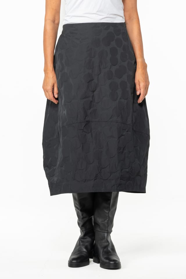 Skirt 504 - Recycled taffeta dot jacquard - 990BLACK - 10250710141