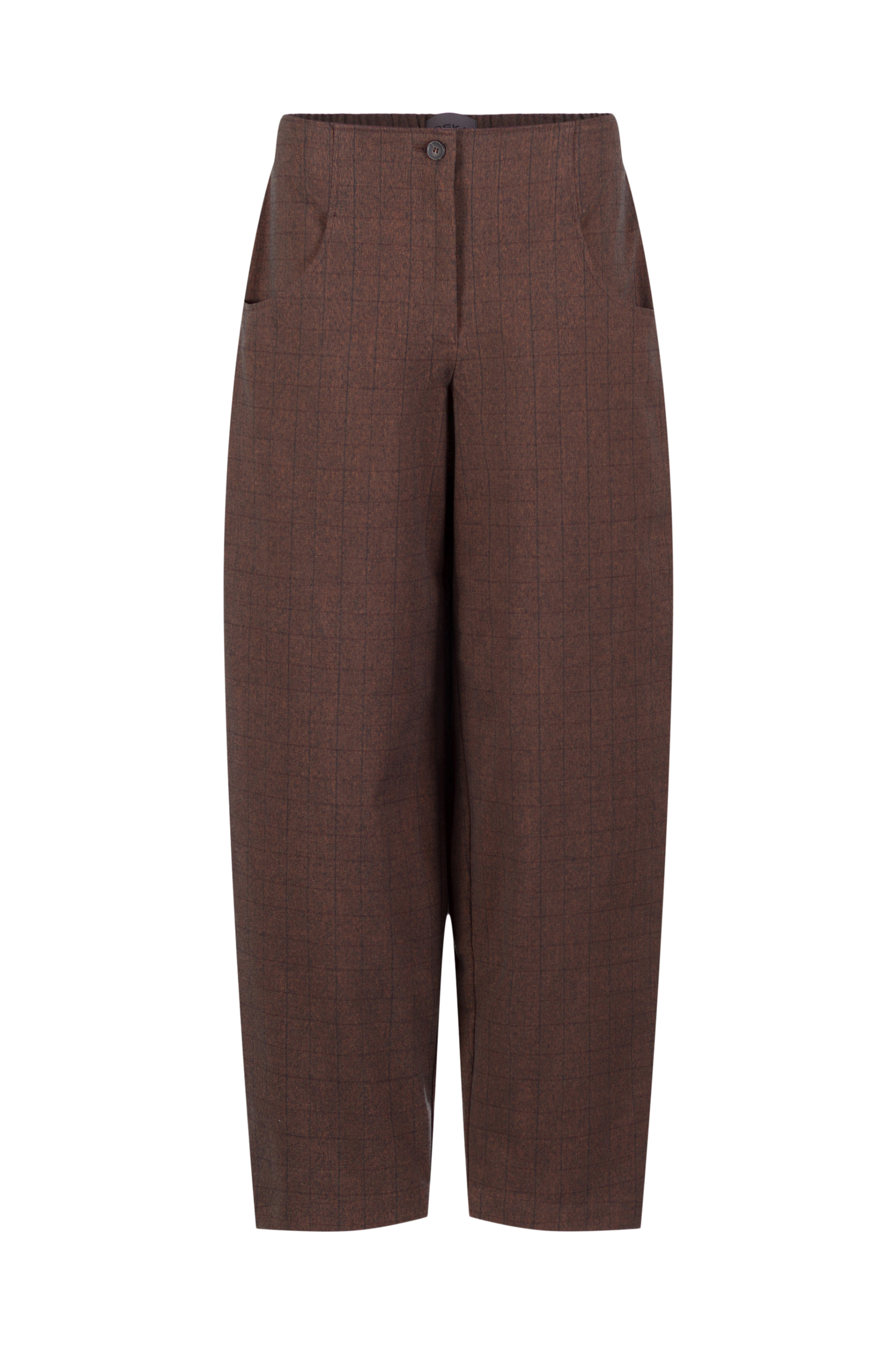 Trousers 546 Orange Stretch cotton fil-à-fil check