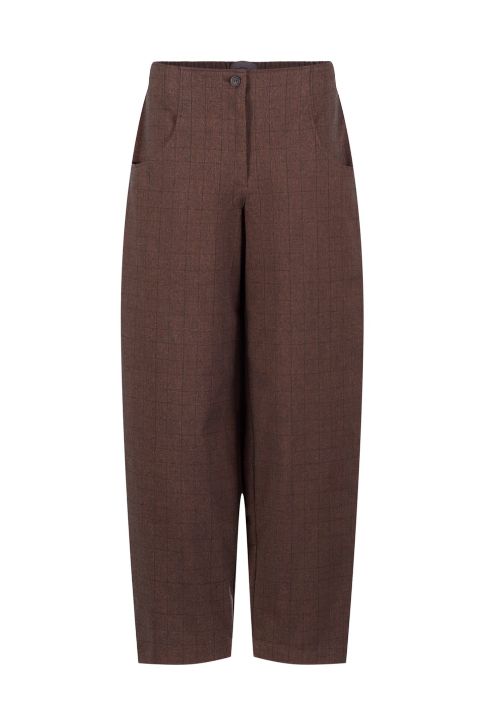 Trousers 546 - Stretch cotton fil-à-fil check - 230ORANGE - 10250710142
