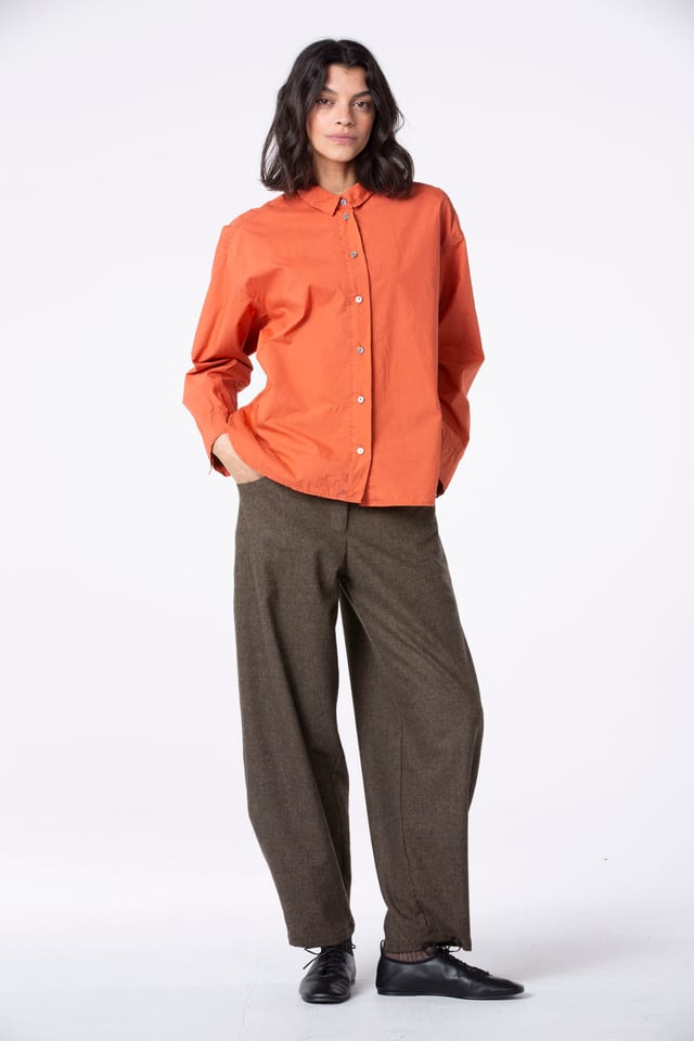 Trousers 545 - Wool blend with ECOVERO™ viscose - 760TOBACCO - 10250710143