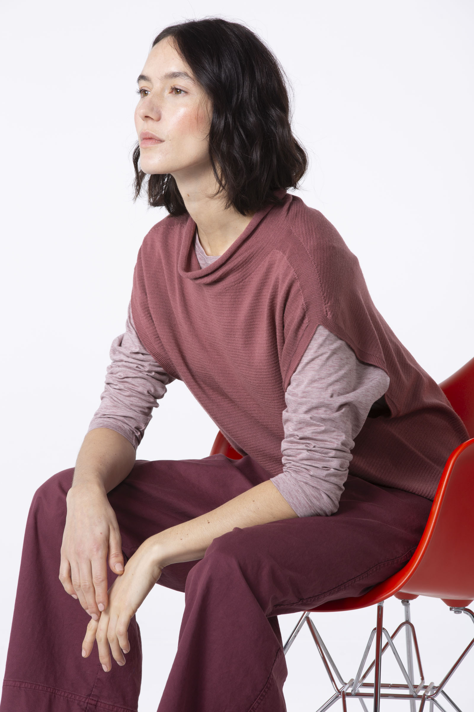 Slipover 502 Red Pure merino wool