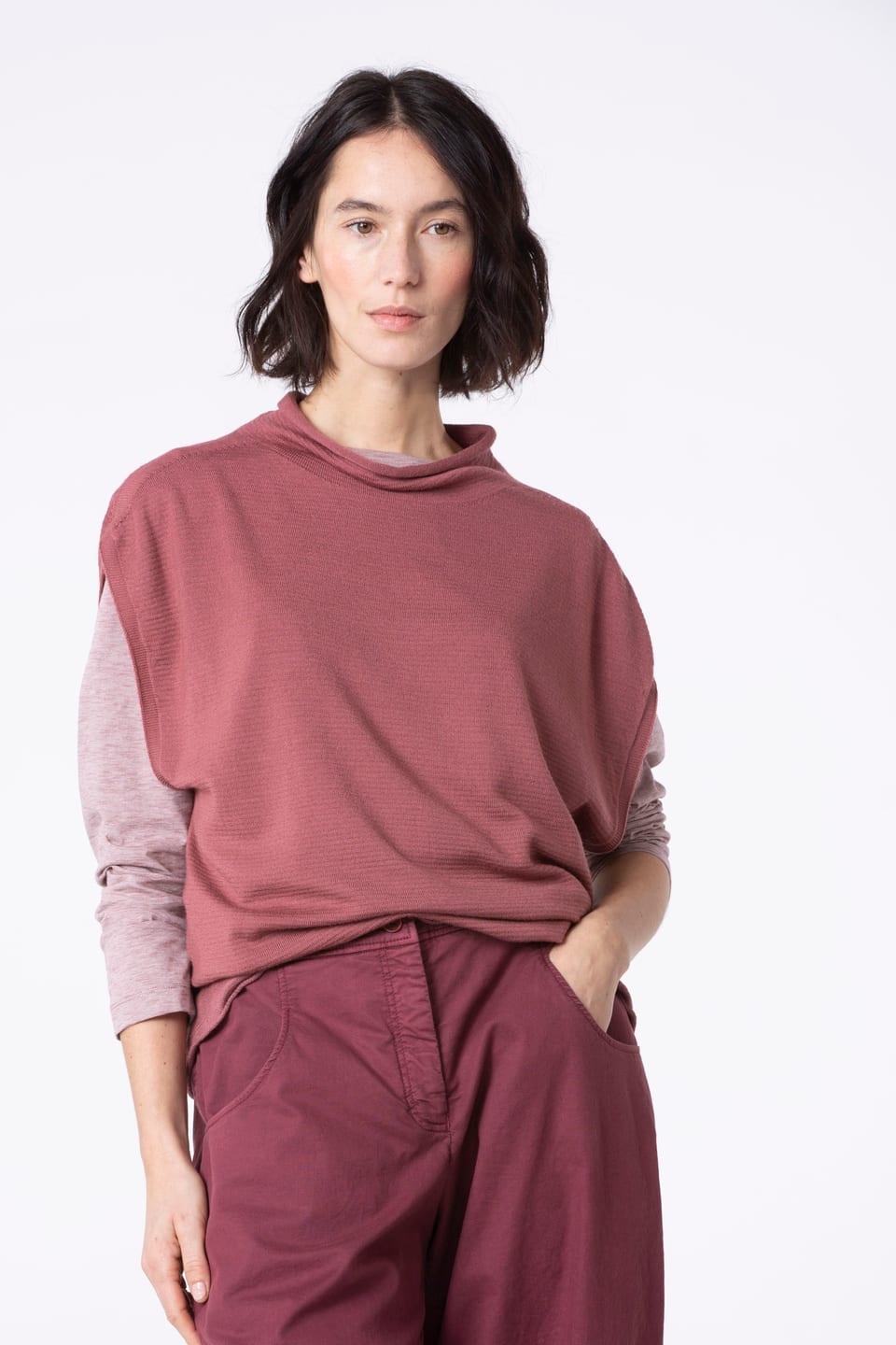 Slipover 502 - Pure merino wool - 250REDWOOD - 10250713015