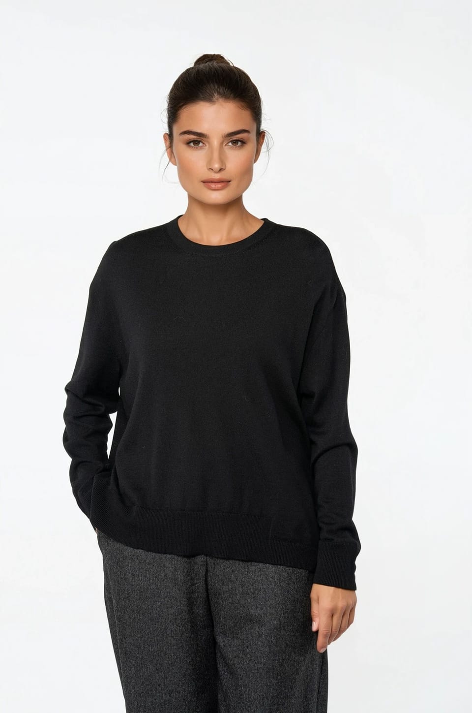 Pullover 516 - Pure merino wool - 990BLACK - 10250713016