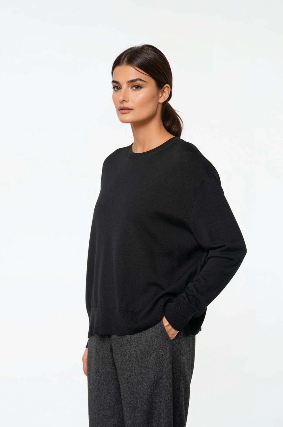 Pullover 516 - Pure merino wool - 990BLACK - 10250713016