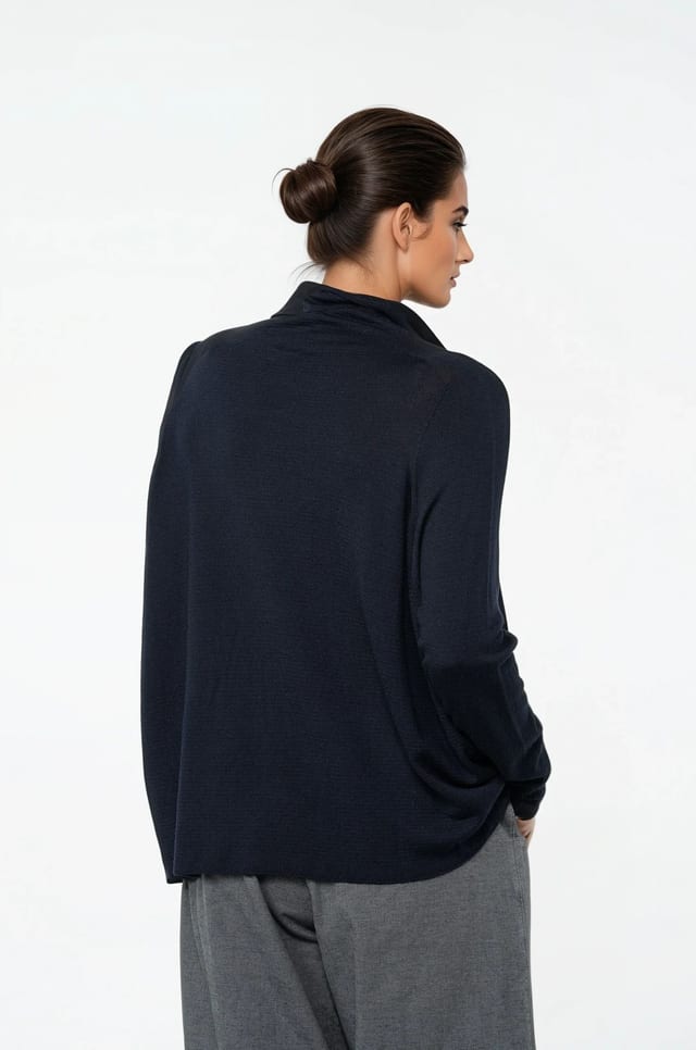 Pullover 522 - Pure merino wool - 490NAVY - 10250713024