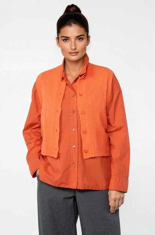 Vest 504 - Alpaca virgin wool blend - 230ORANGE - 10250713025