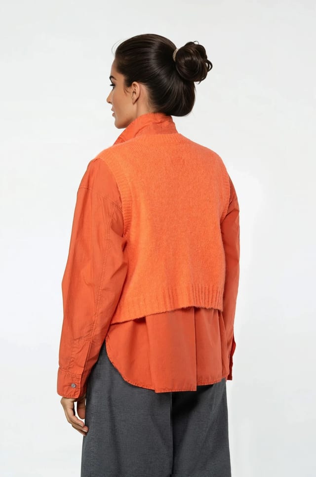 Vest 504 - Alpaca virgin wool blend - 230ORANGE - 10250713025
