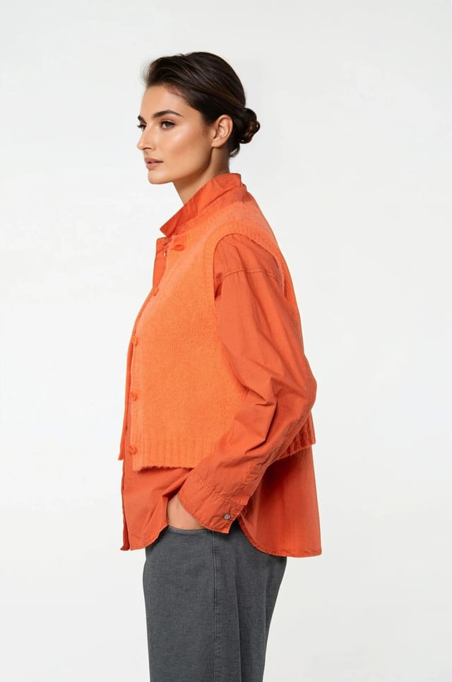 Vest 504 - Alpaca virgin wool blend - 230ORANGE - 10250713025