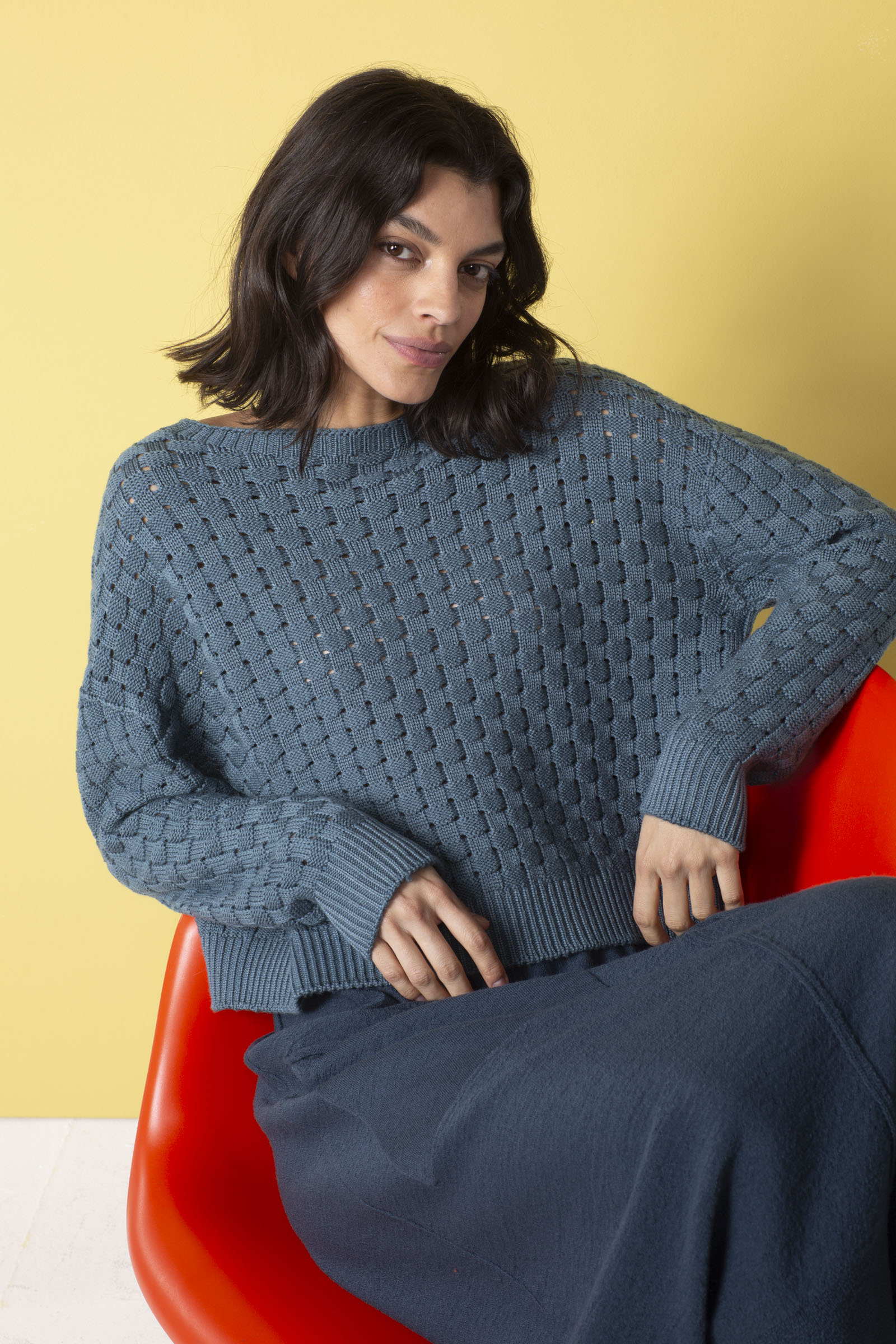 Pullover 525 Blue Reine Merinowolle