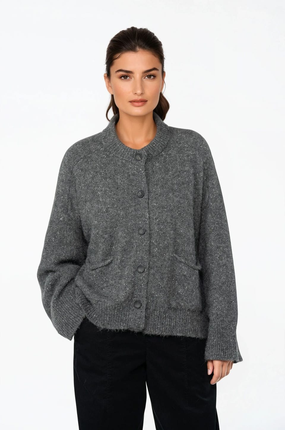 Jacket 515 - Cotton-alpaca blend - 990BLACK - 10250713032