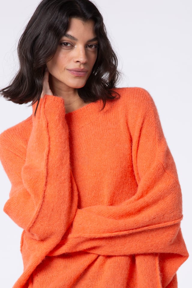 Pullover 532 - Alpaca virgin wool blend - 230ORANGE - 10250713036