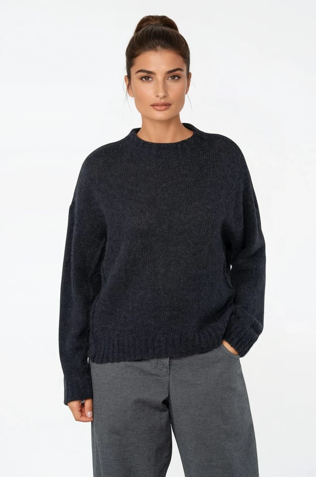 Pullover 532 - Alpaca virgin wool blend - 490NAVY - 10250713036