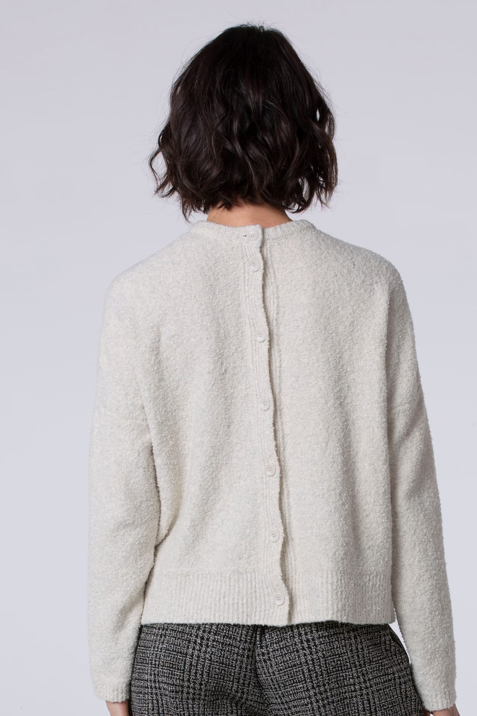 Pullover 535 - Bouclé cotton blend - 120ECRU - 10250713039