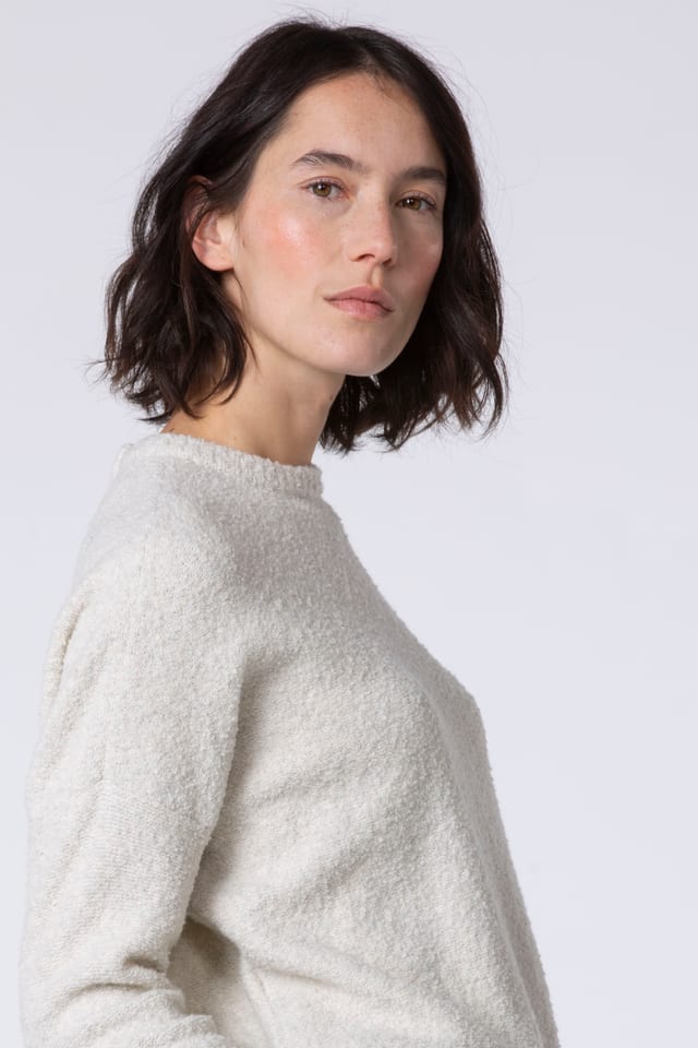 Pullover 535 - Bouclé cotton blend - 120ECRU - 10250713039