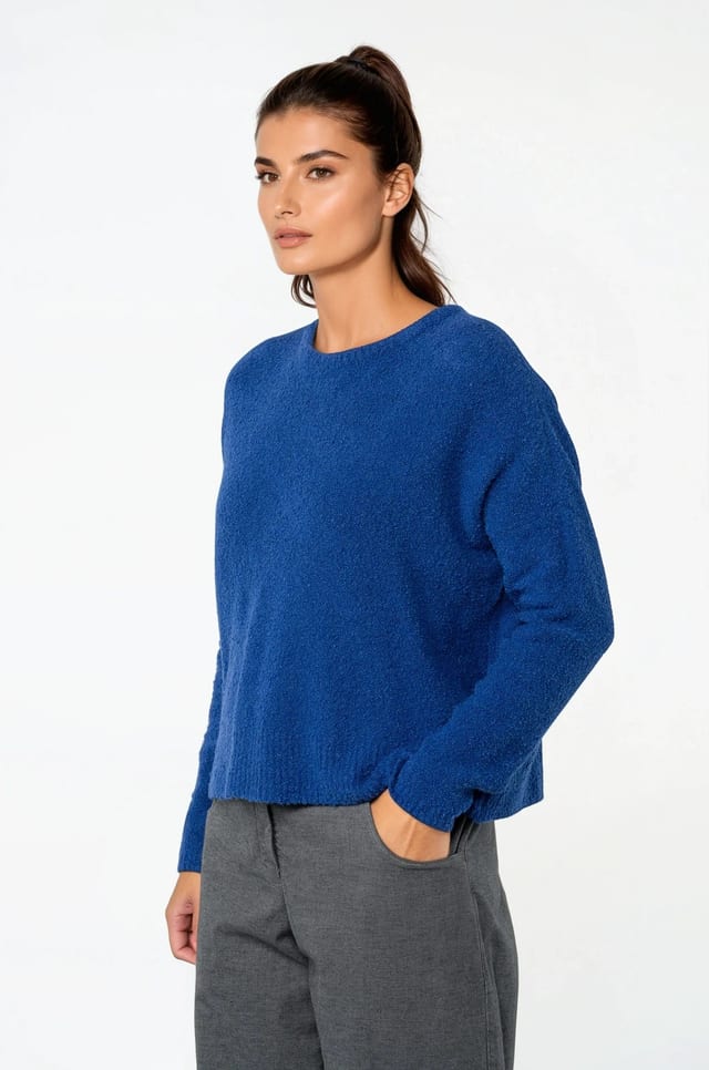 Pullover 535 - Bouclé cotton blend - 460CLEMATIS - 10250713039