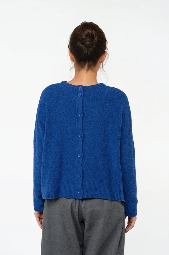 Pullover 535 - Bouclé cotton blend - 460CLEMATIS - 10250713039