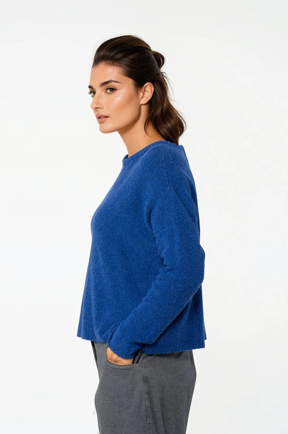 Pullover 535 - Bouclé cotton blend - 460CLEMATIS - 10250713039
