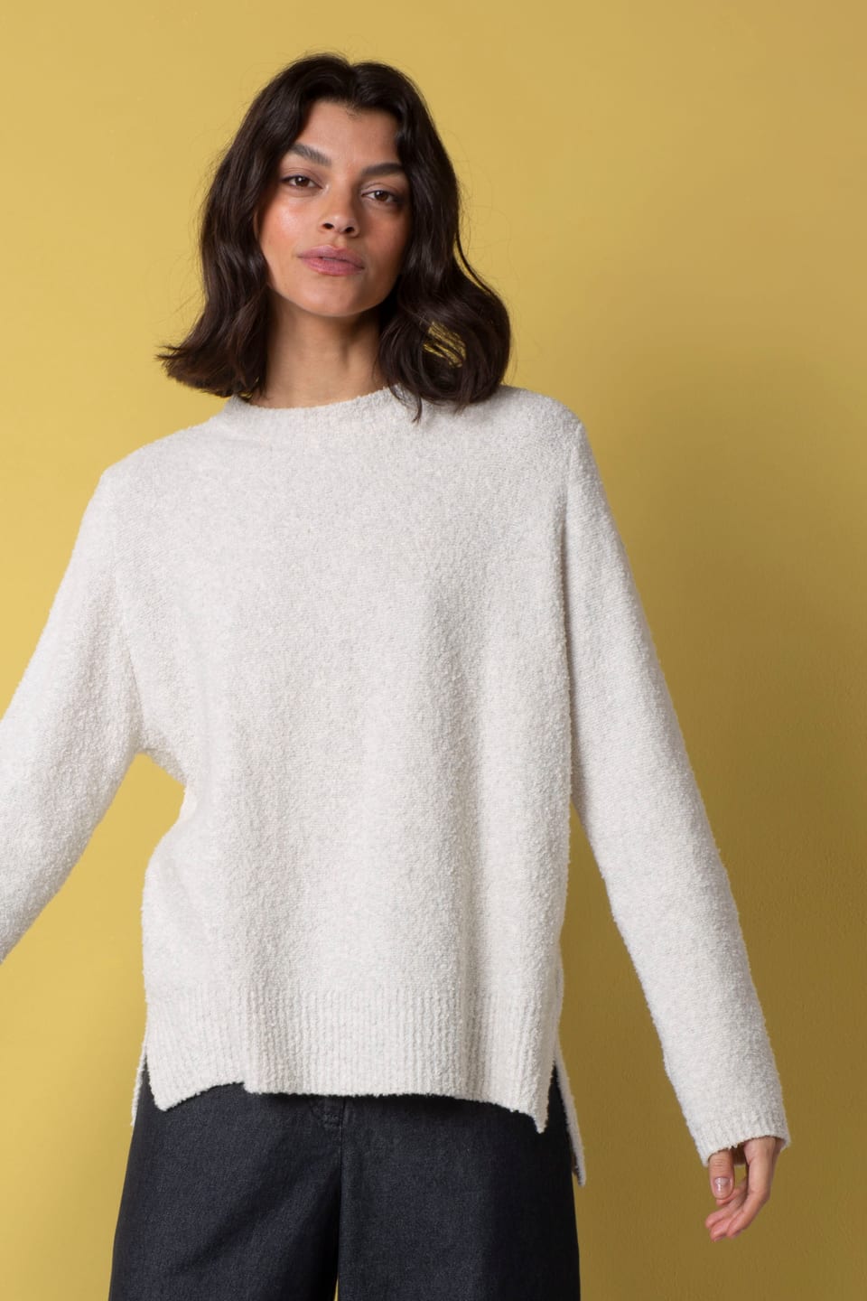 Pullover 536 - Bouclé cotton blend - 120ECRU - 10250713040