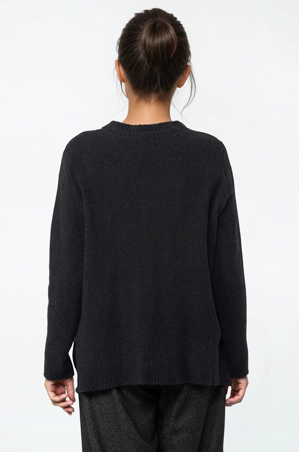 Pullover 536 - Bouclé cotton blend - 990BLACK - 10250713040