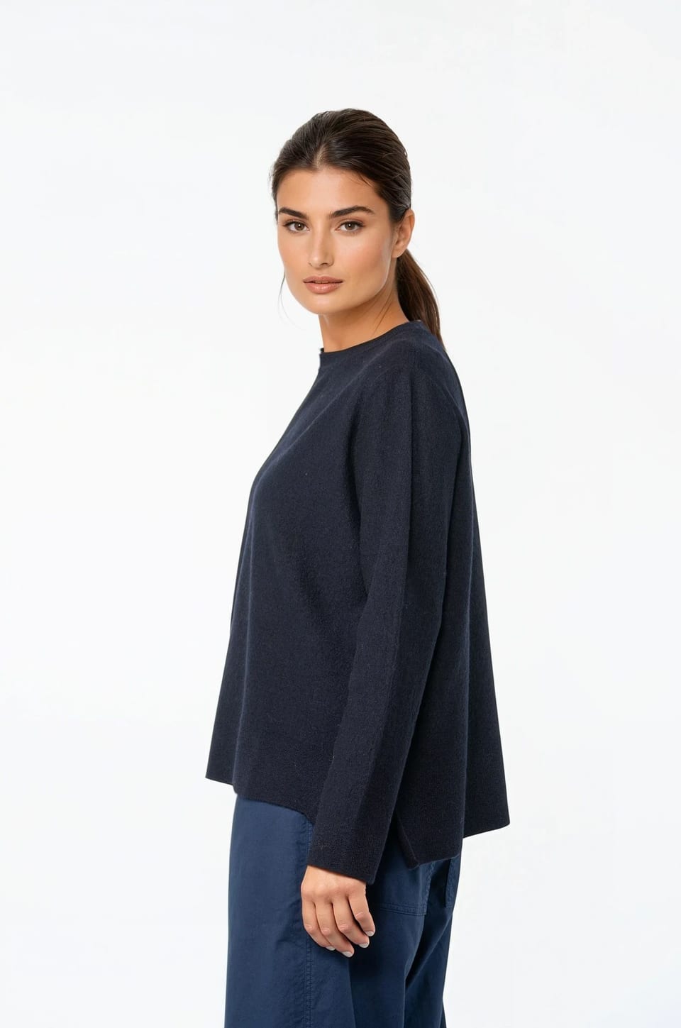 Pullover 538 - 100% merino wool - 490NAVY - 10250713043