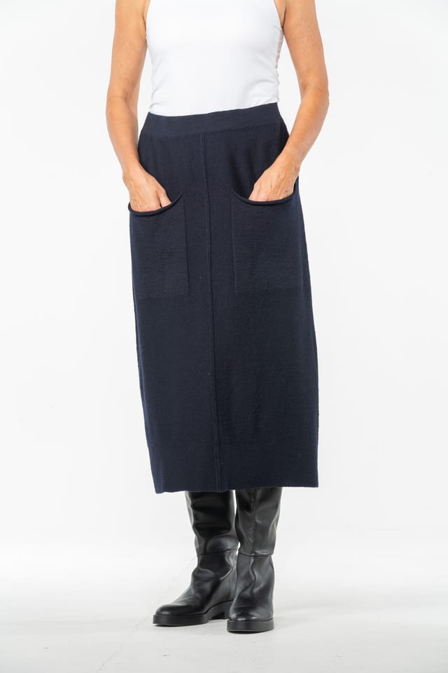 Skirt 503 - 100% merino wool - 490NAVY - 10250713044