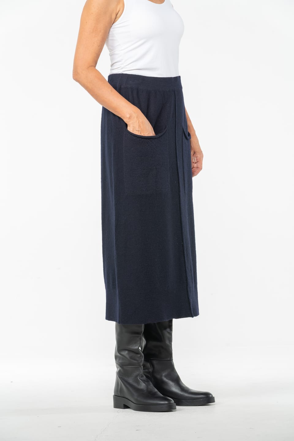 Skirt 503 - 100% merino wool - 490NAVY - 10250713044