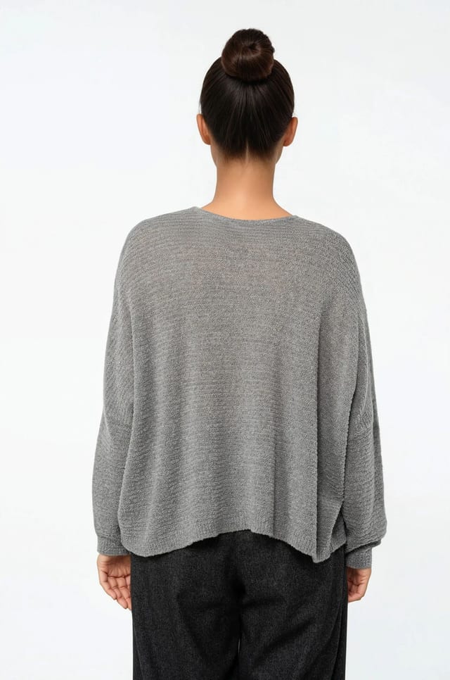 Pullover 541 - Bouclé virgin wool blend - 940MOUSE - 10250713046