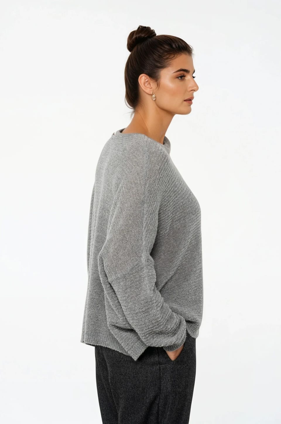 Pullover 541 - Bouclé virgin wool blend - 940MOUSE - 10250713046