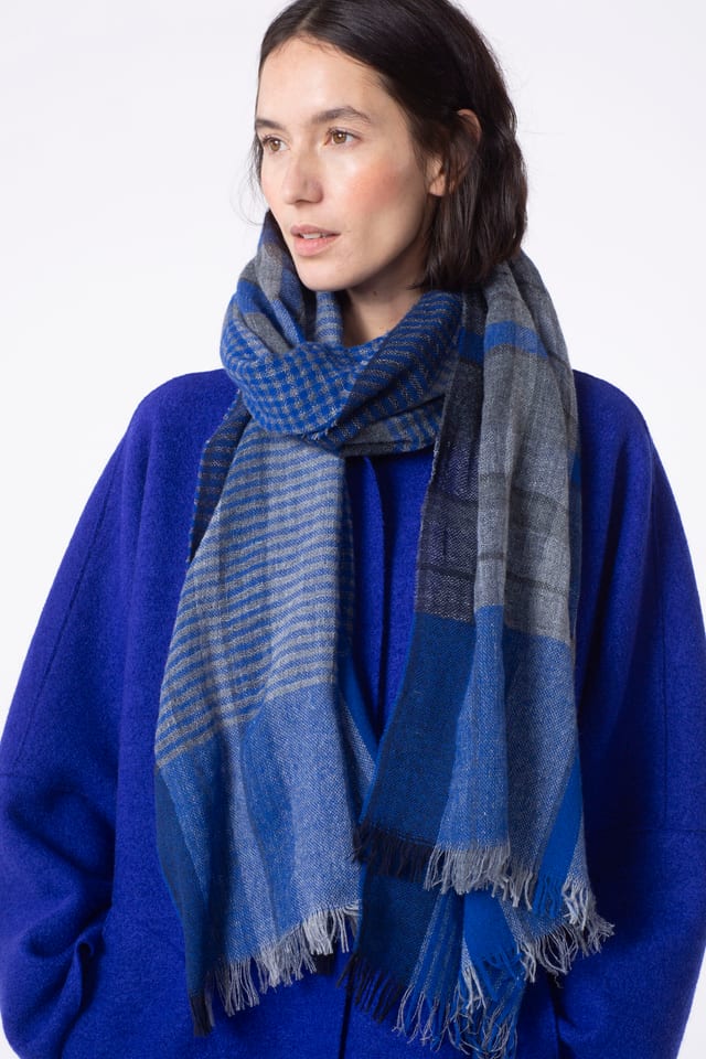 Scarf 502 - Virgin wool linen polyamide blend - 460CLEMATIS - 10250714002