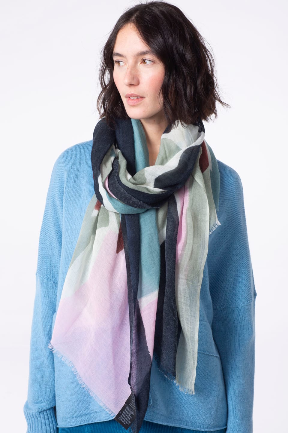Scarf 515 - Wool lyocell blend - 640THISTLE - 10250714015
