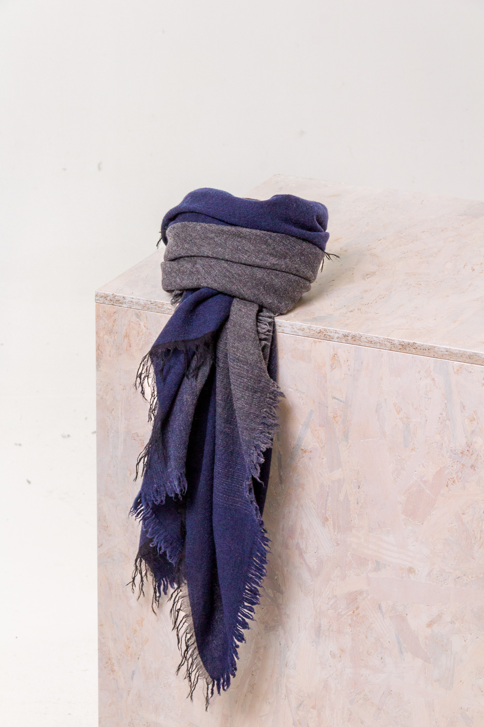 Scarf 517 Blue Wool-modal blend