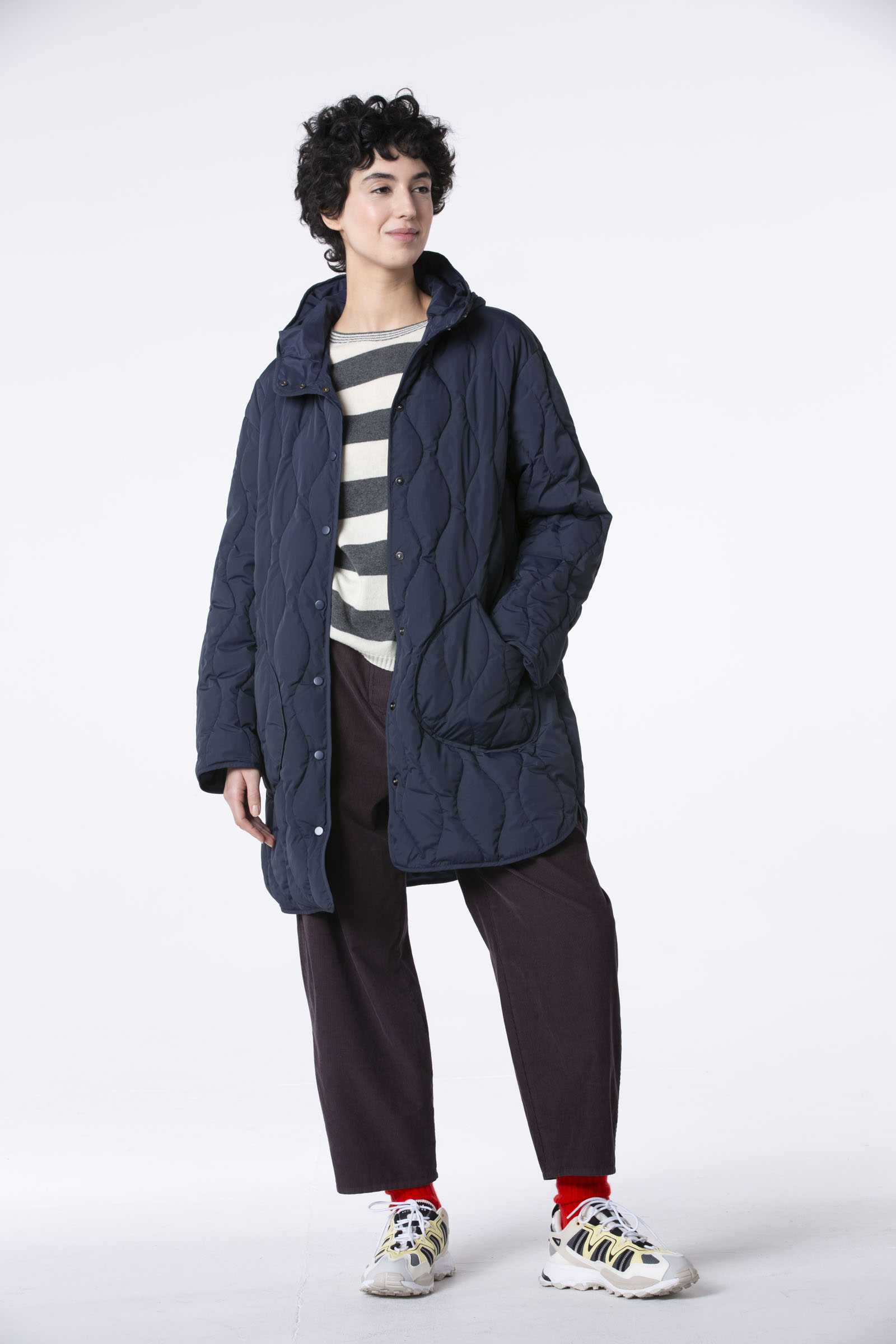 Coat 502 Blue Padded, recycled outdoor