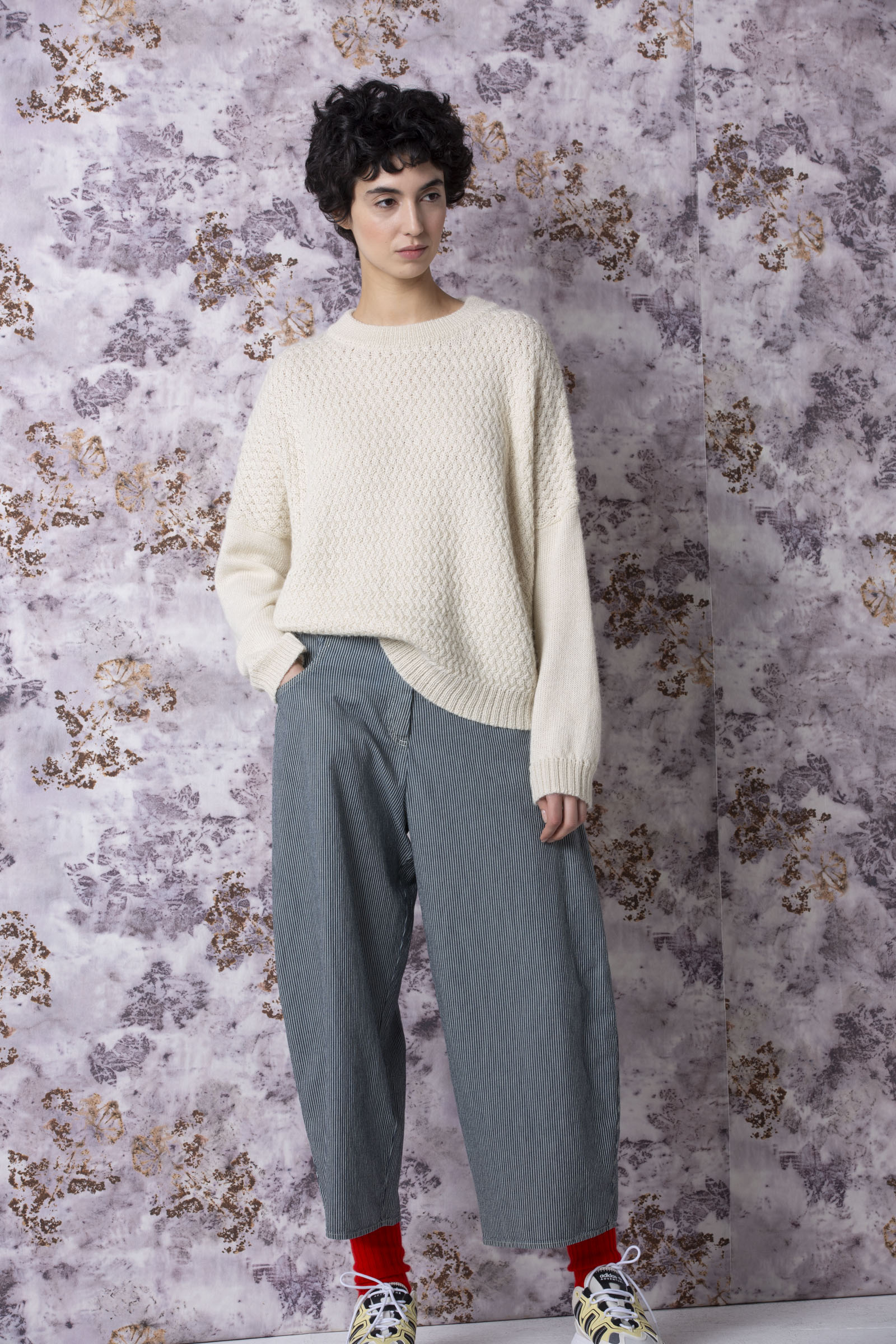 Trousers 504 Beige Cotton twill
