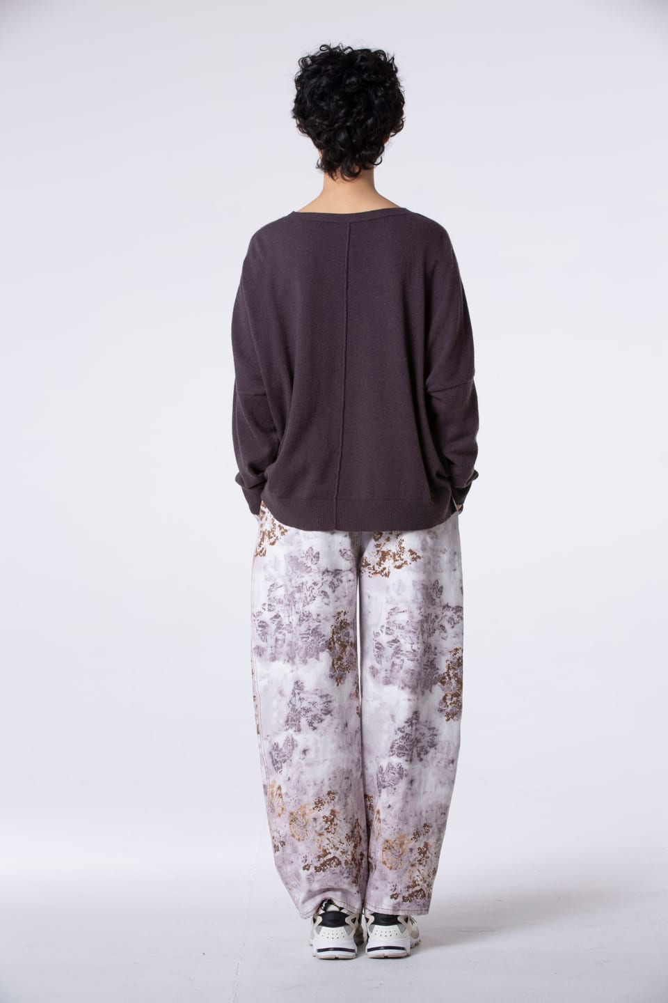 Kalhoty 507 wash - Botanical print on cotton twill - 330FEATHER - 60250710025