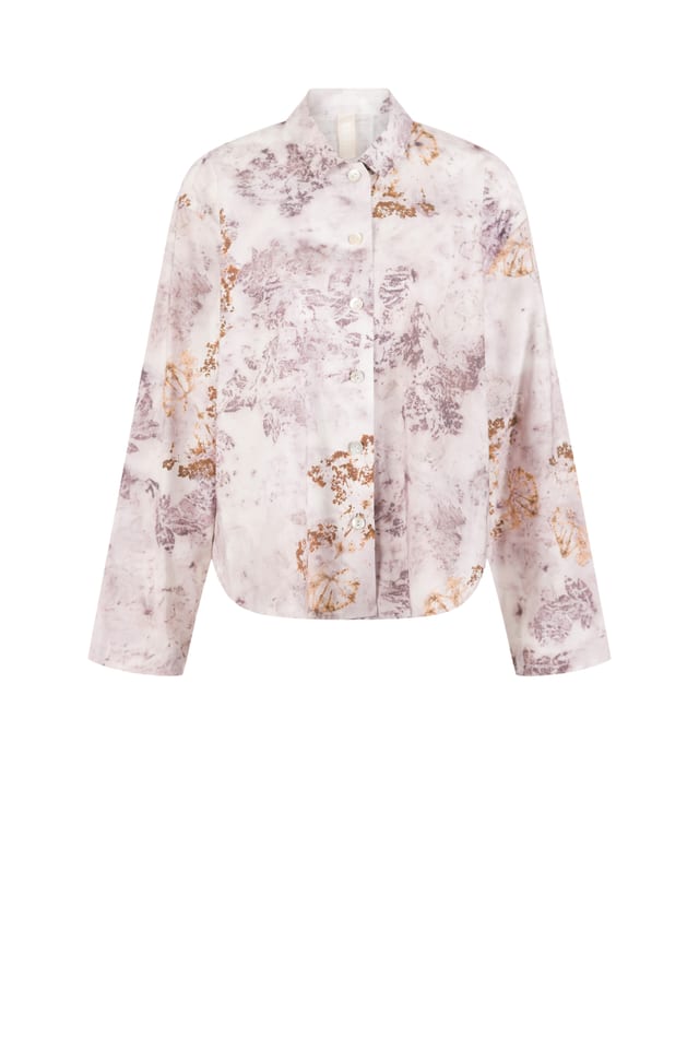 Blouse 505 - Botanical print on cotton viscose - 330FEATHER - 60250710030