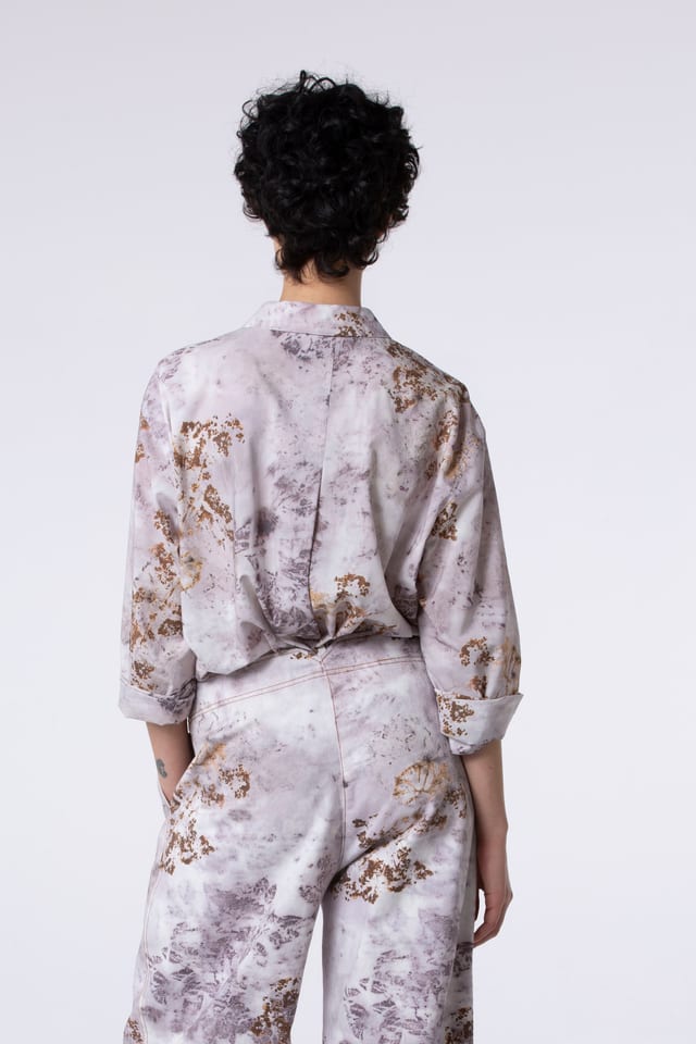 Blouse 505 - Botanical print on cotton viscose - 330FEATHER - 60250710030