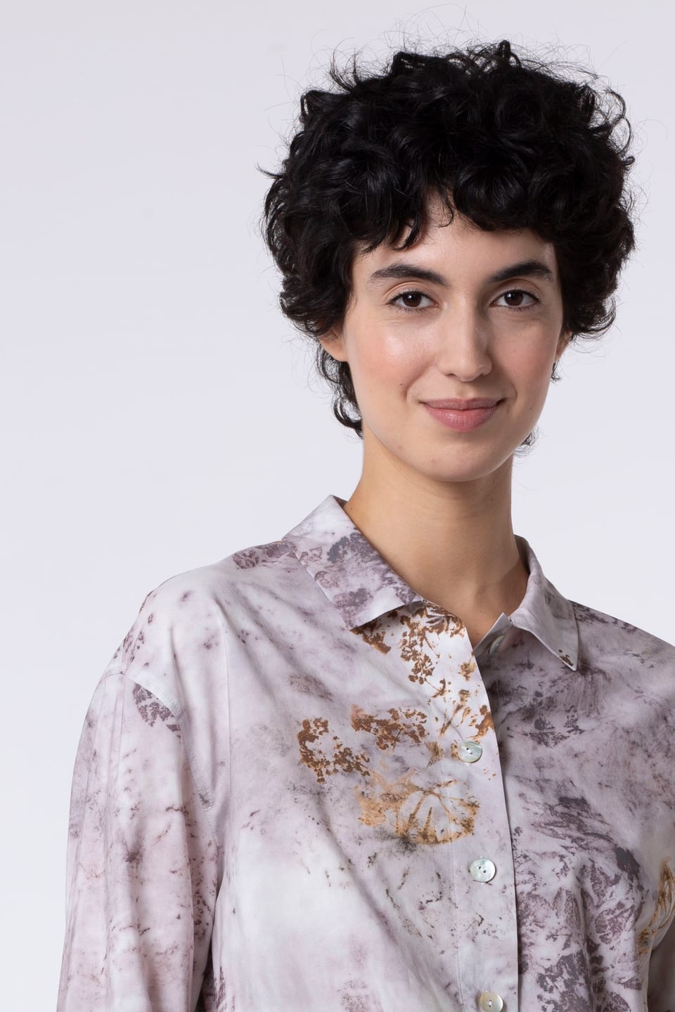 Halenka 505 - Botanical print on cotton viscose - 330FEATHER - 60250710030