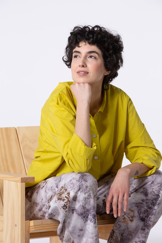 Blouse 507 - Cotton poplin - 130CANARY - 60250710032