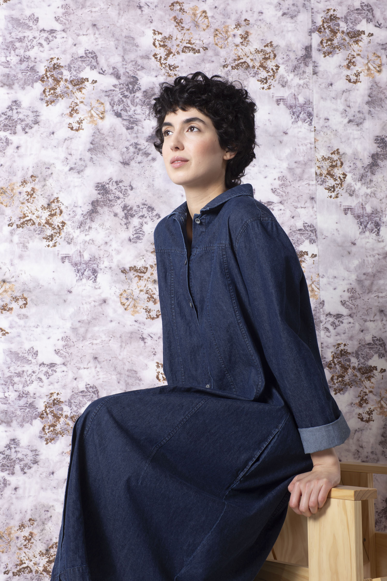Kleid 505 wash Green Leichter Denim