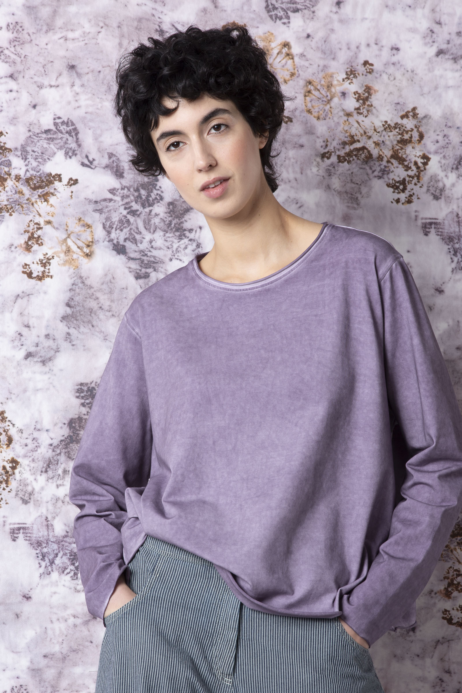 Shirt 502 Purple Baumwoll-Stretch Jersey