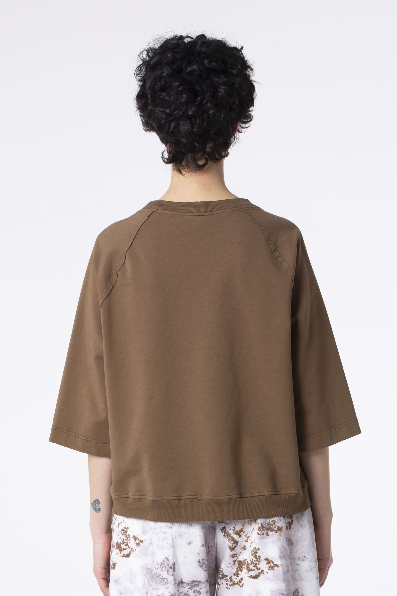 Pullover 512 Brown Cotton sweat with stretch