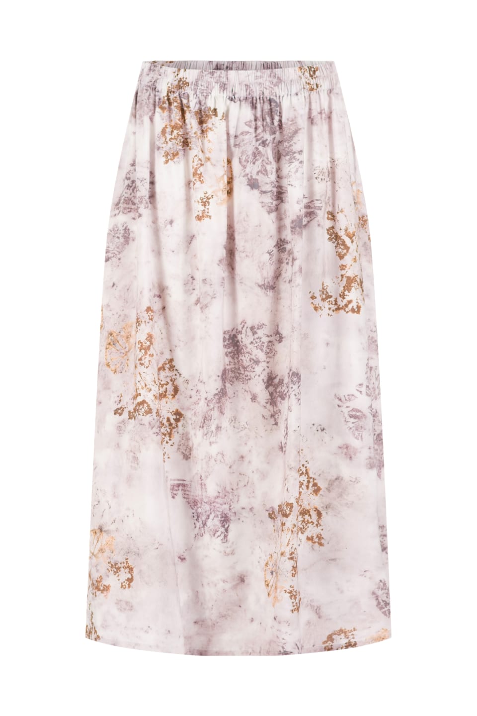 Skirt 501 - Botanical print on cotton viscose - 330FEATHER - 60250710044