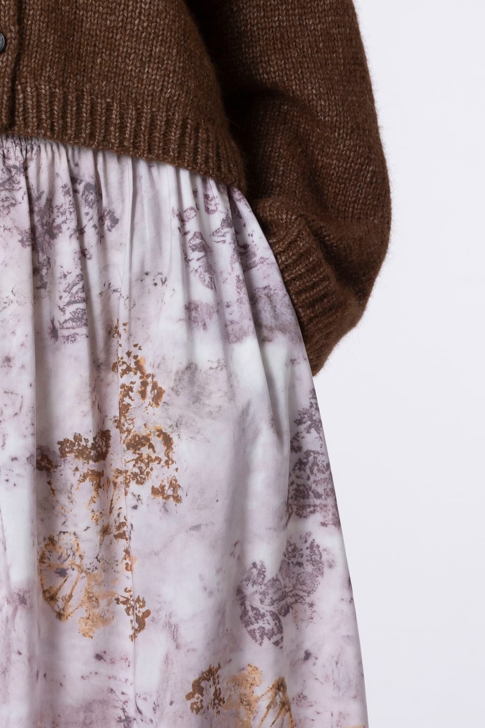 Skirt 501 - Botanical print on cotton viscose - 330FEATHER - 60250710044