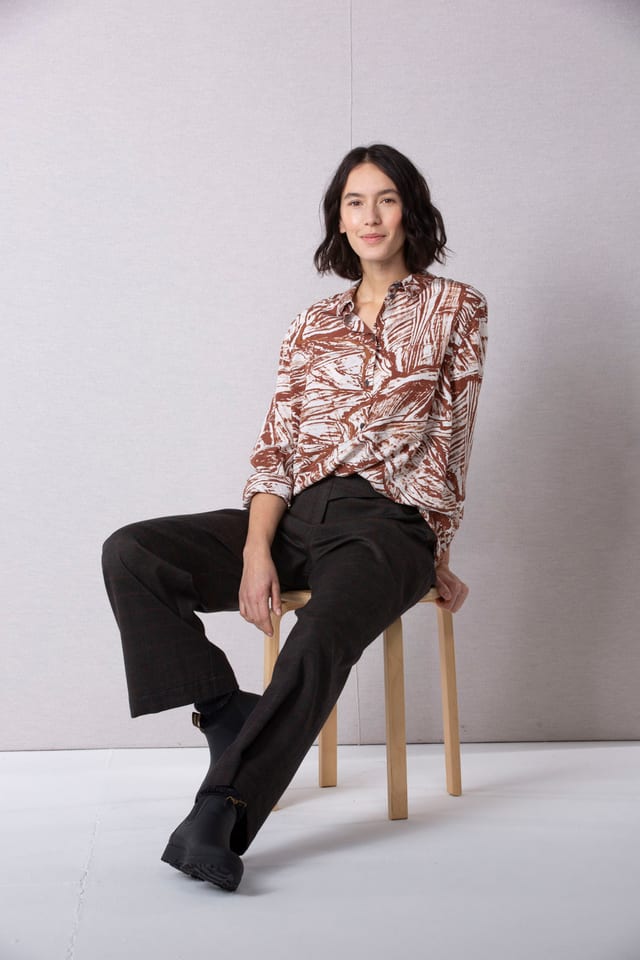 Bluse 502 wash - Bedruckter Tencel - 850SOIL - 60250910005