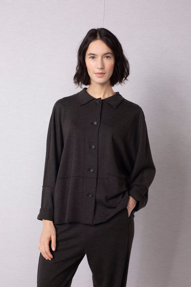 Jacket 501 wash - Wool jersey - 890PEAT - 60250910011