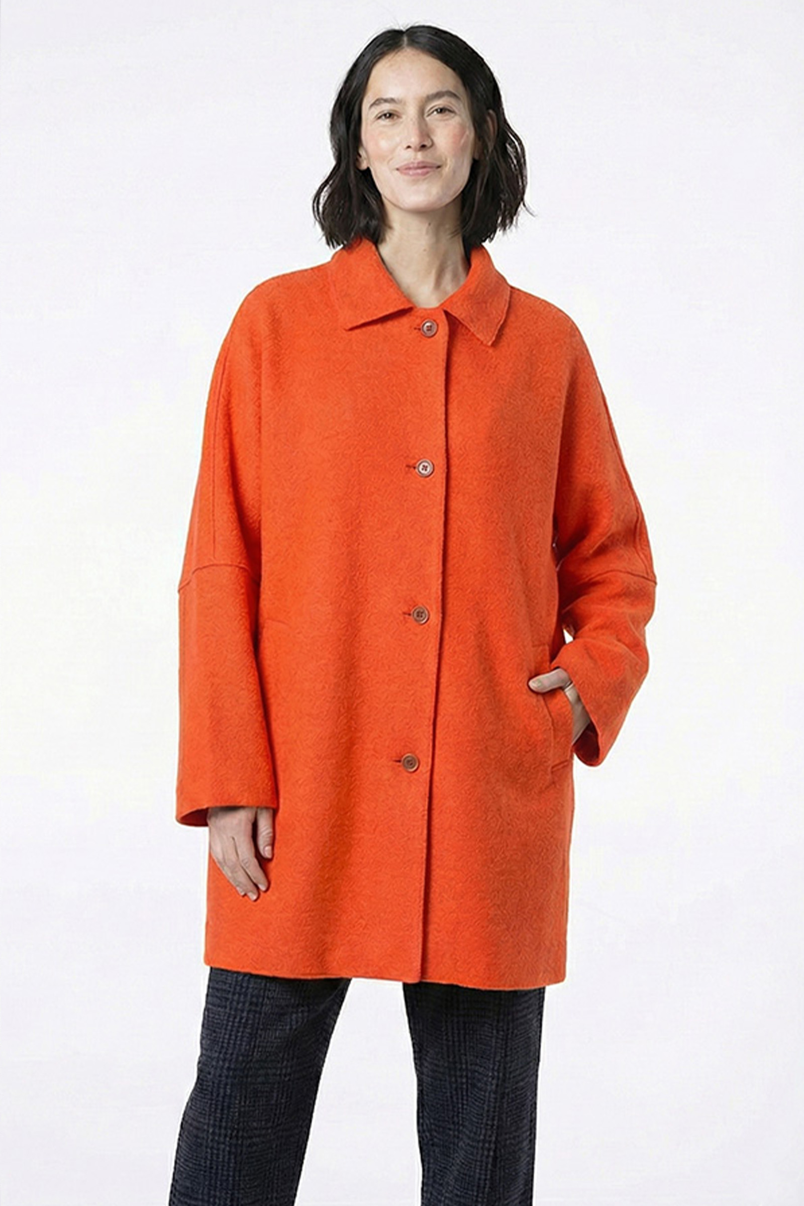 Outdoor jacket 502 Orange Premium OSKA boiled wool