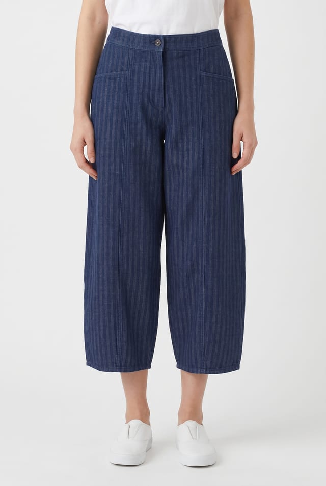 Trousers 6502 wash - Cotton denim with herringbone pattern - 10260710502